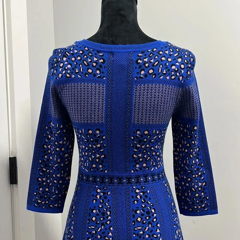 Gianni Bini Girls || Knit Sweater Blue Leopard Print Dress kids Girls size XL